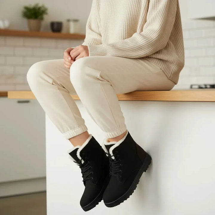 Peyton | Womens Lace-Up Faux Fur Snow Boots