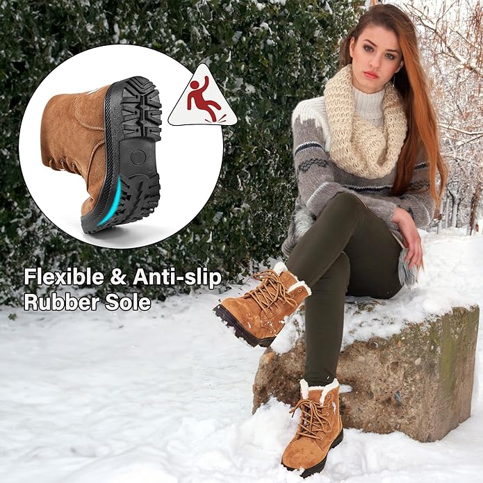 Peyton | Womens Lace-Up Faux Fur Snow Boots