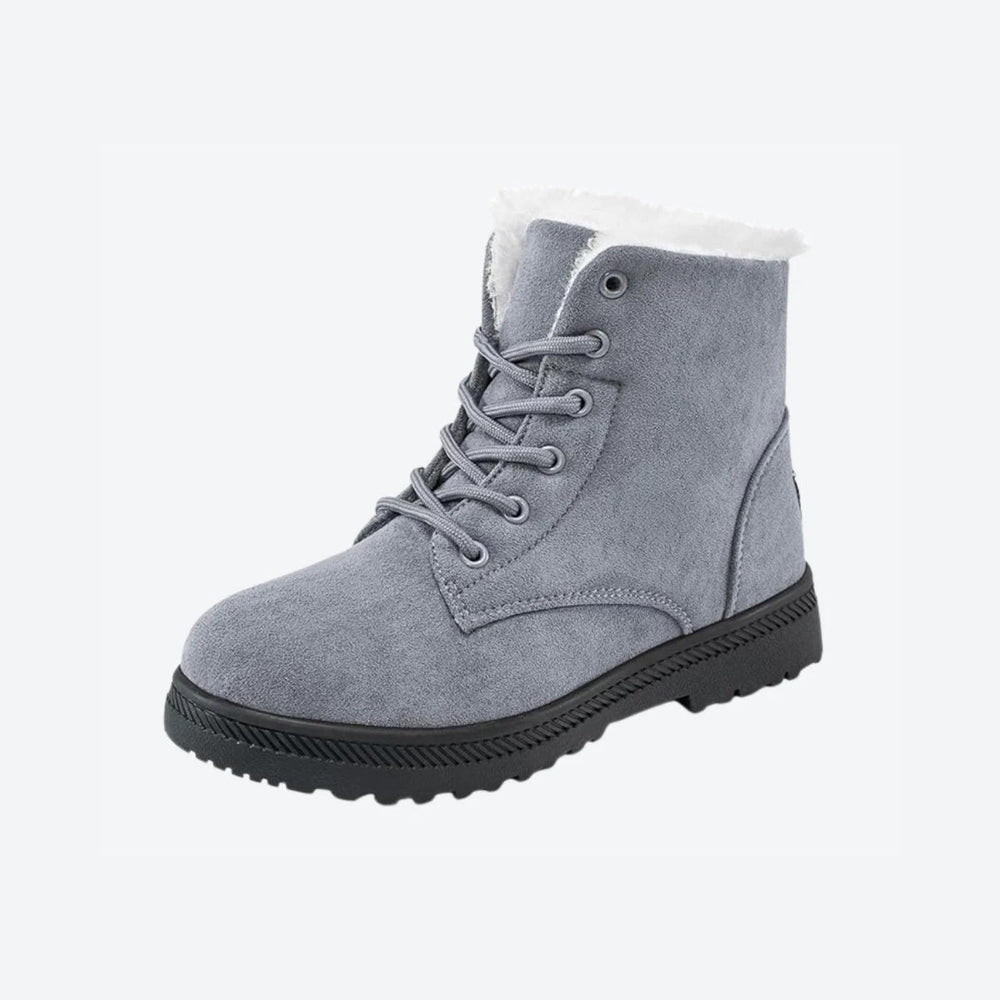 Womens lace-up faux fur snow boots, view 2