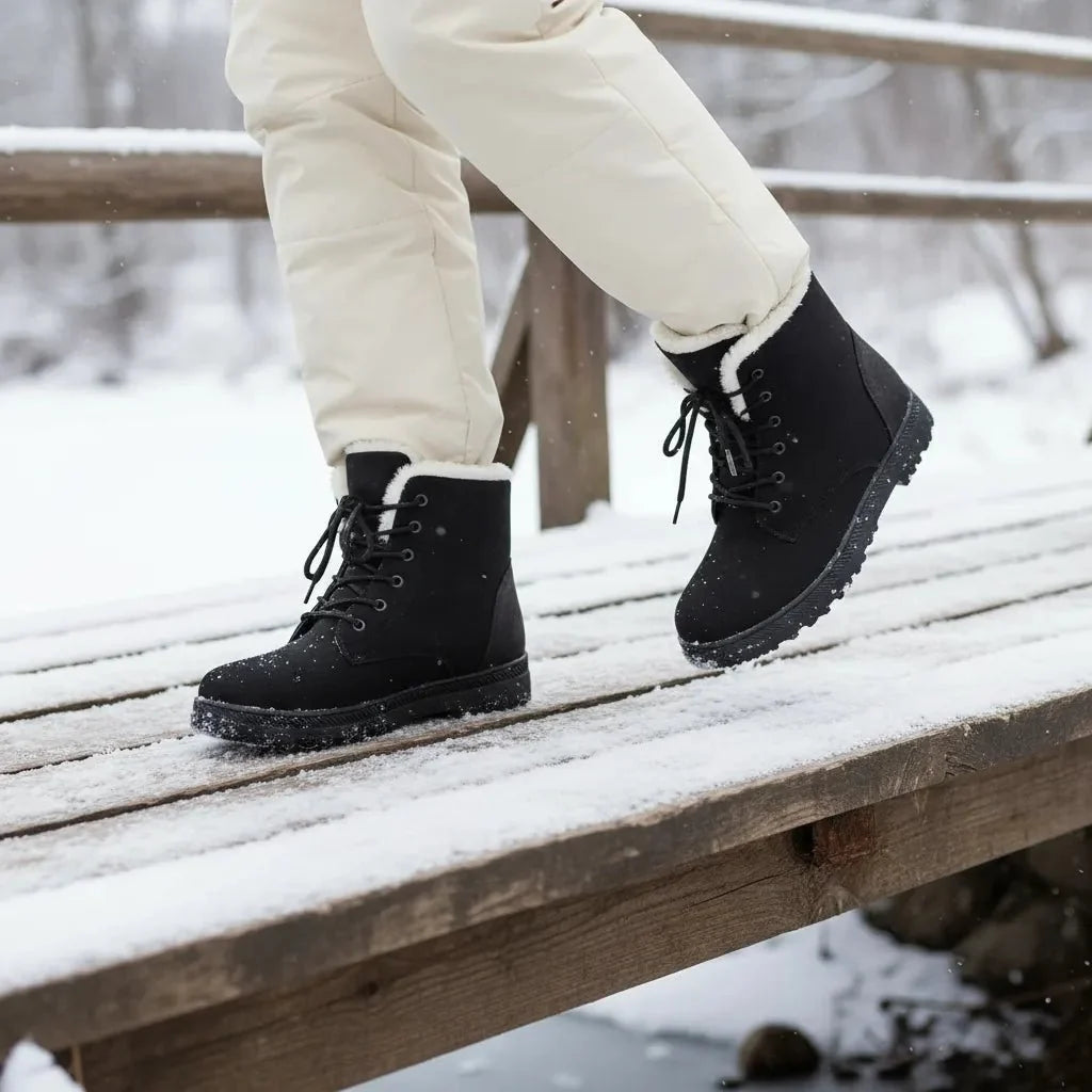Peyton | Womens Lace-Up Faux Fur Snow Boots