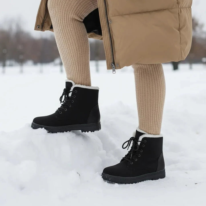 Peyton | Womens Lace-Up Faux Fur Snow Boots