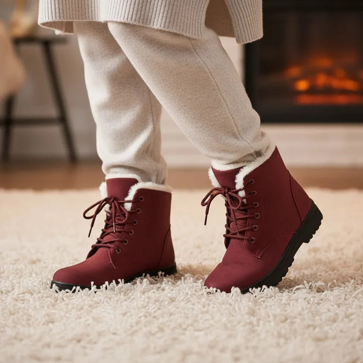 Peyton | Womens Lace-Up Faux Fur Snow Boots