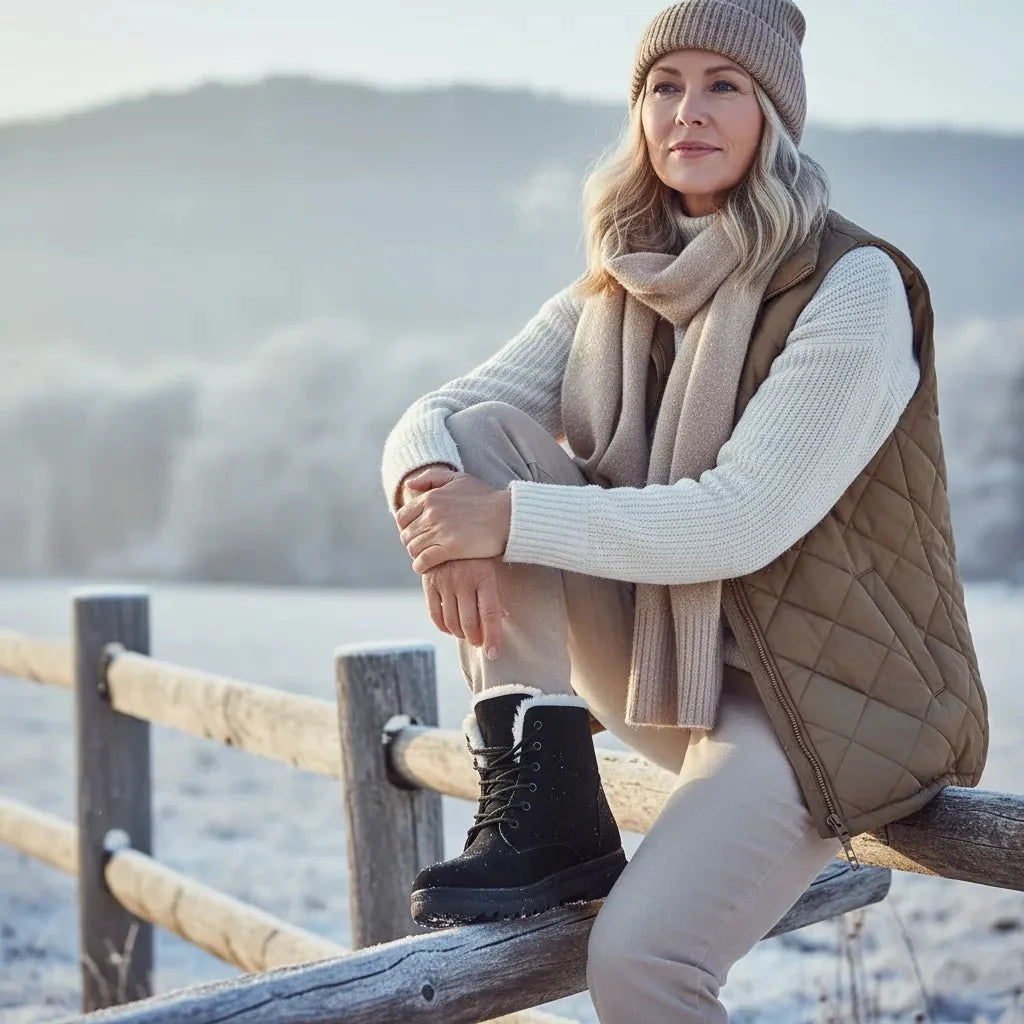 Peyton | Womens Lace-Up Faux Fur Snow Boots