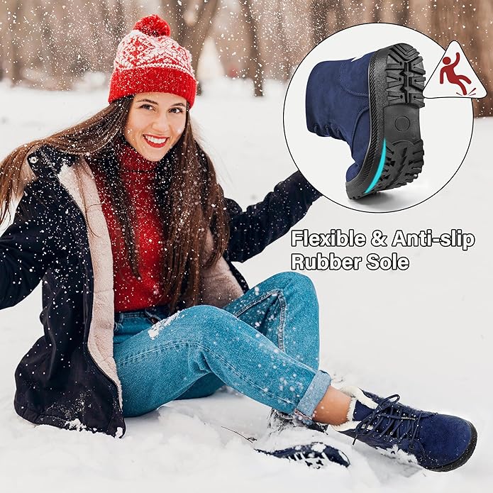 Peyton | Womens Lace-Up Faux Fur Snow Boots