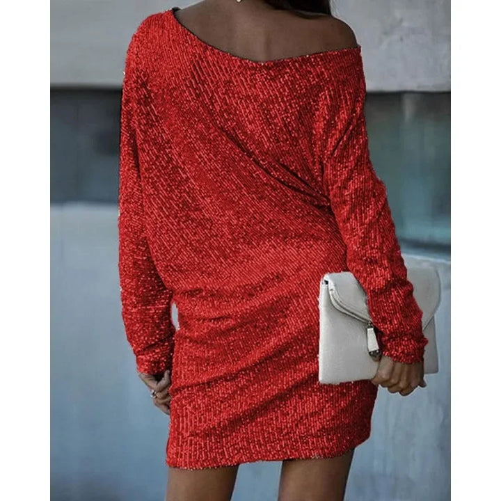 Heidi womens sequin off-shoulder mini dress