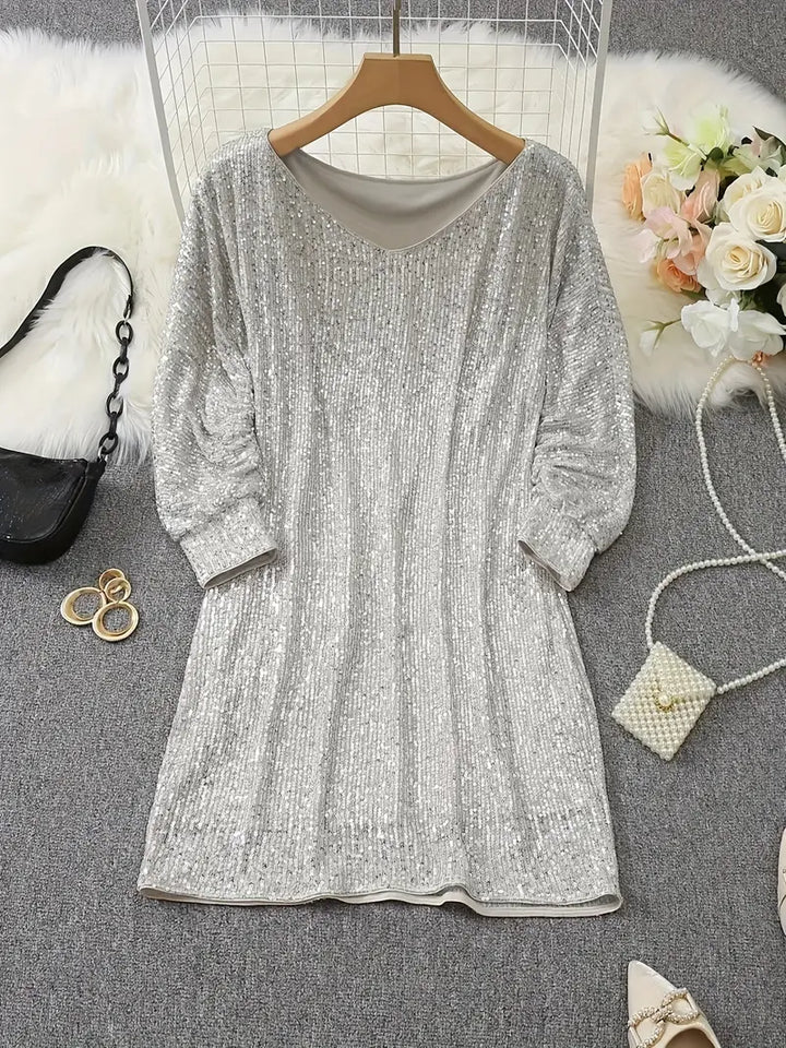 Heidi womens sequin off-shoulder mini dress