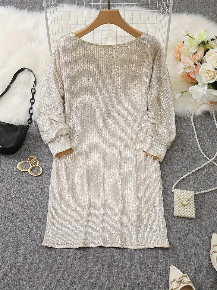 Heidi womens sequin off-shoulder mini dress