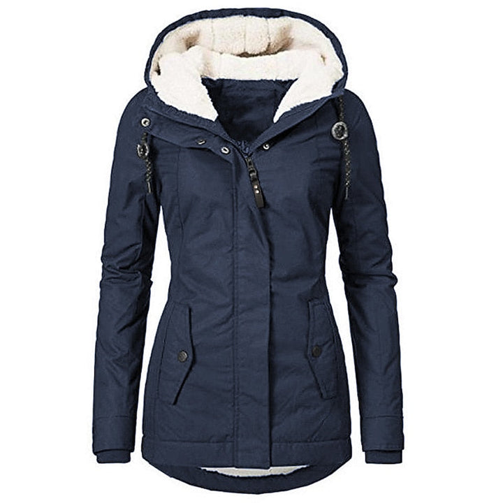 Holly | Zip Hooded Faux Fur Lined Jacket