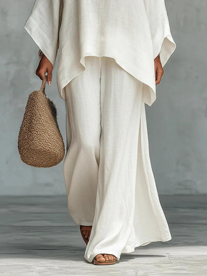 Brynn womens linen wide-leg trouser set