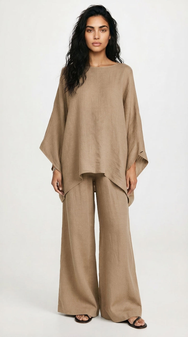 Brynn womens linen wide-leg trouser set