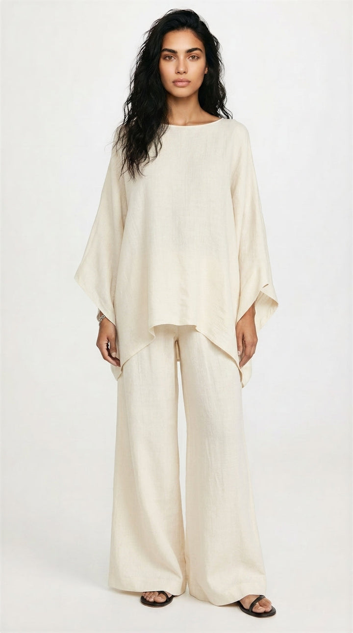 Brynn womens linen wide-leg trouser set