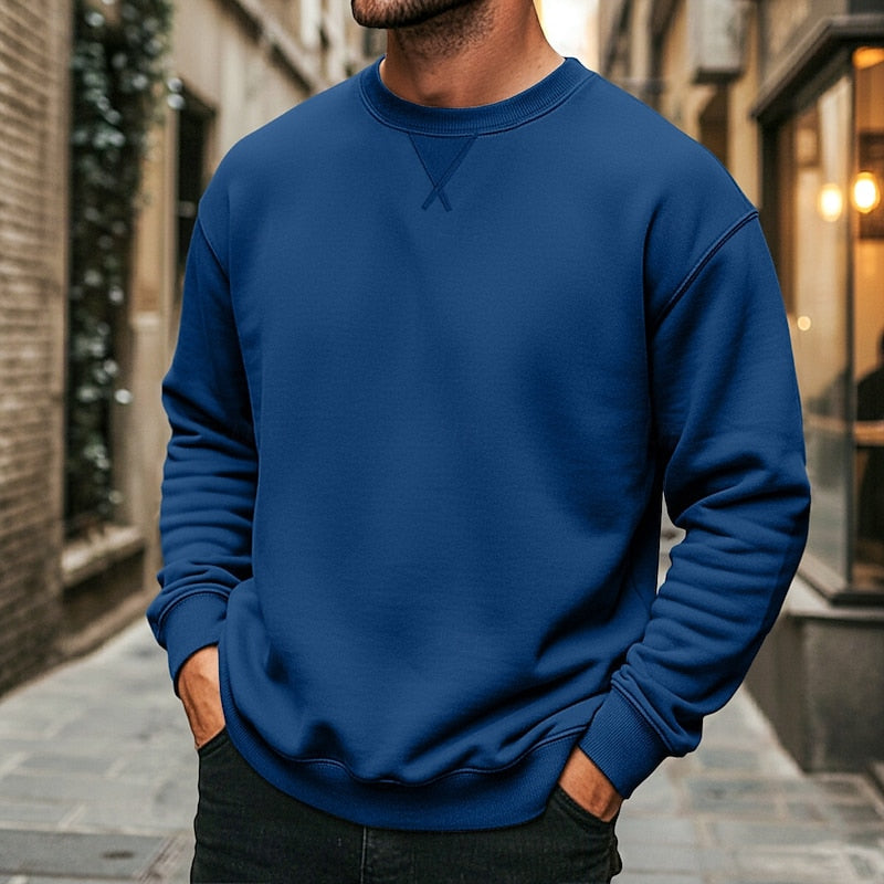 Mens classic crew neck sweatshirt in blue