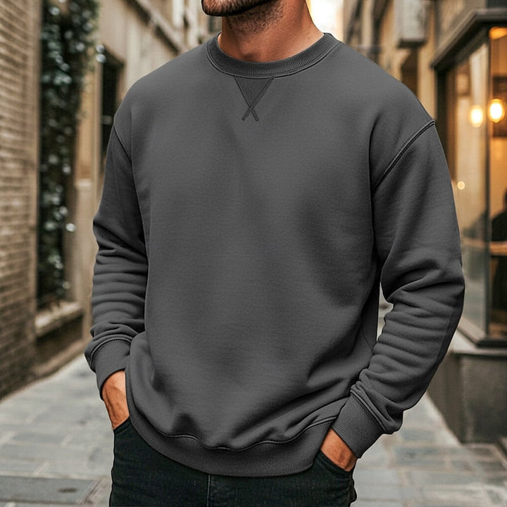 Mens classic crew neck sweatshirt in charcoal