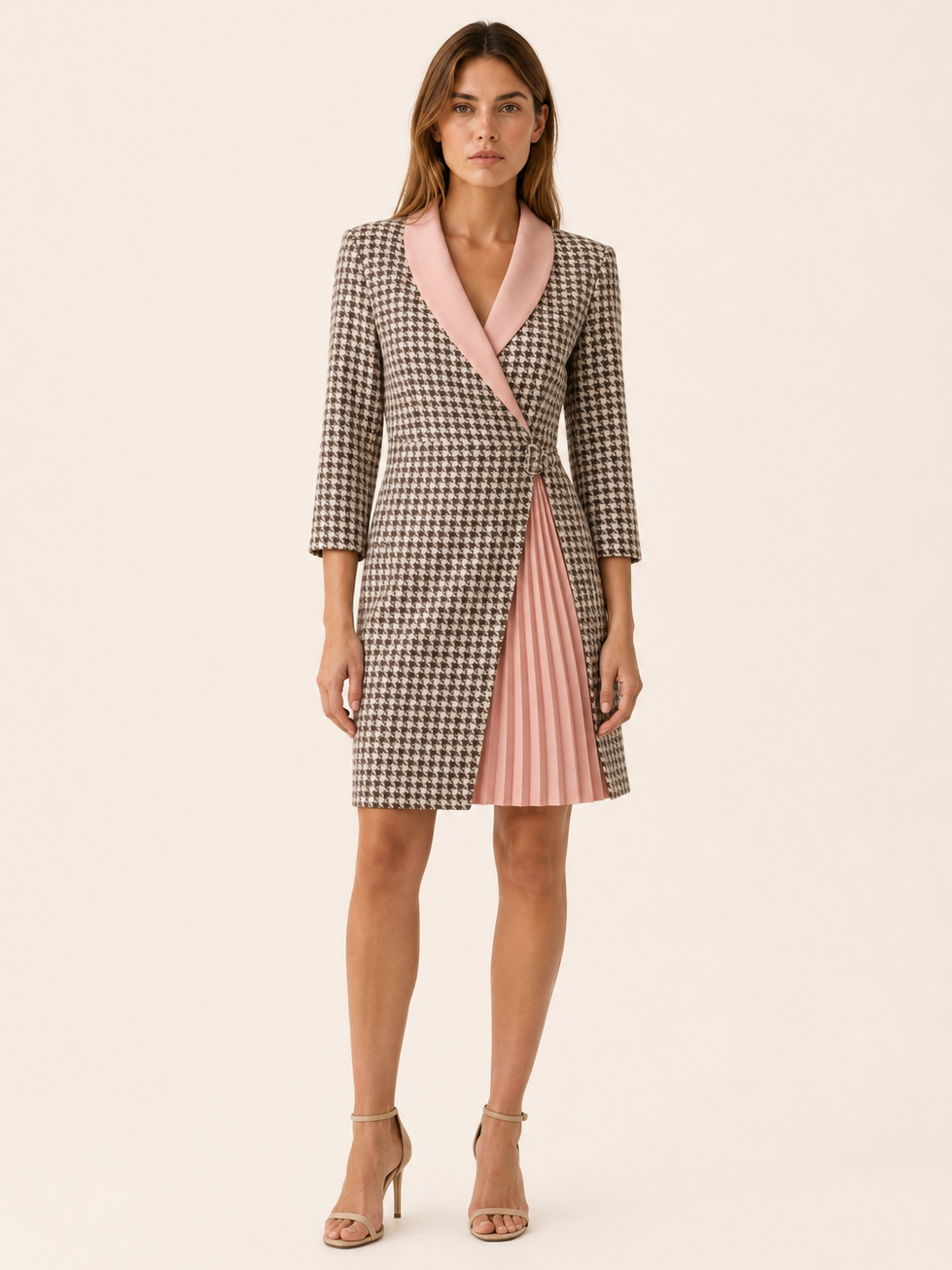 Womens blazer dress notched collar, view 4