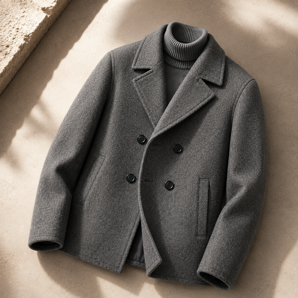 Earl mens wool blend peacoat