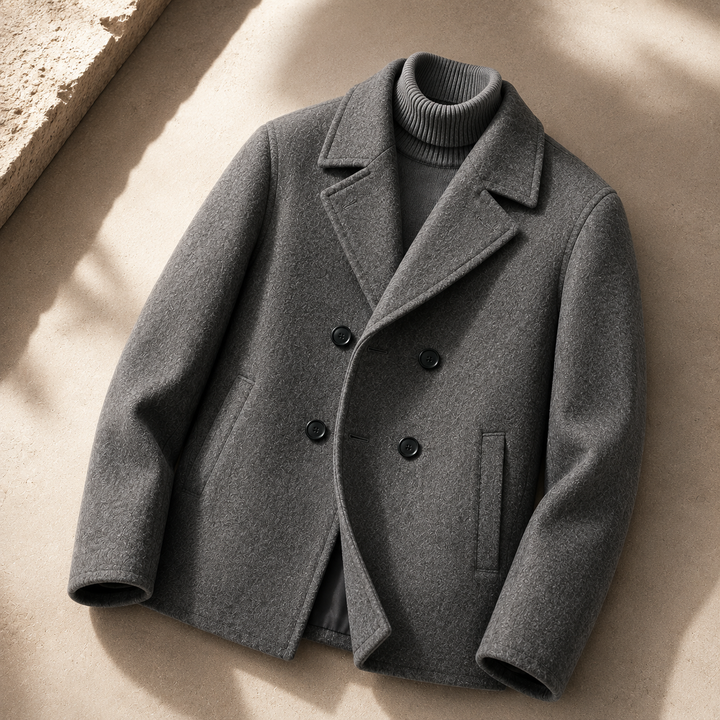 Earl mens wool blend peacoat