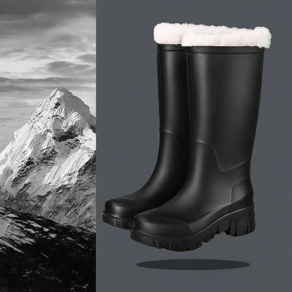 Ruby | Womens Winter Pull on Chunky Sole Mid Calf Boots