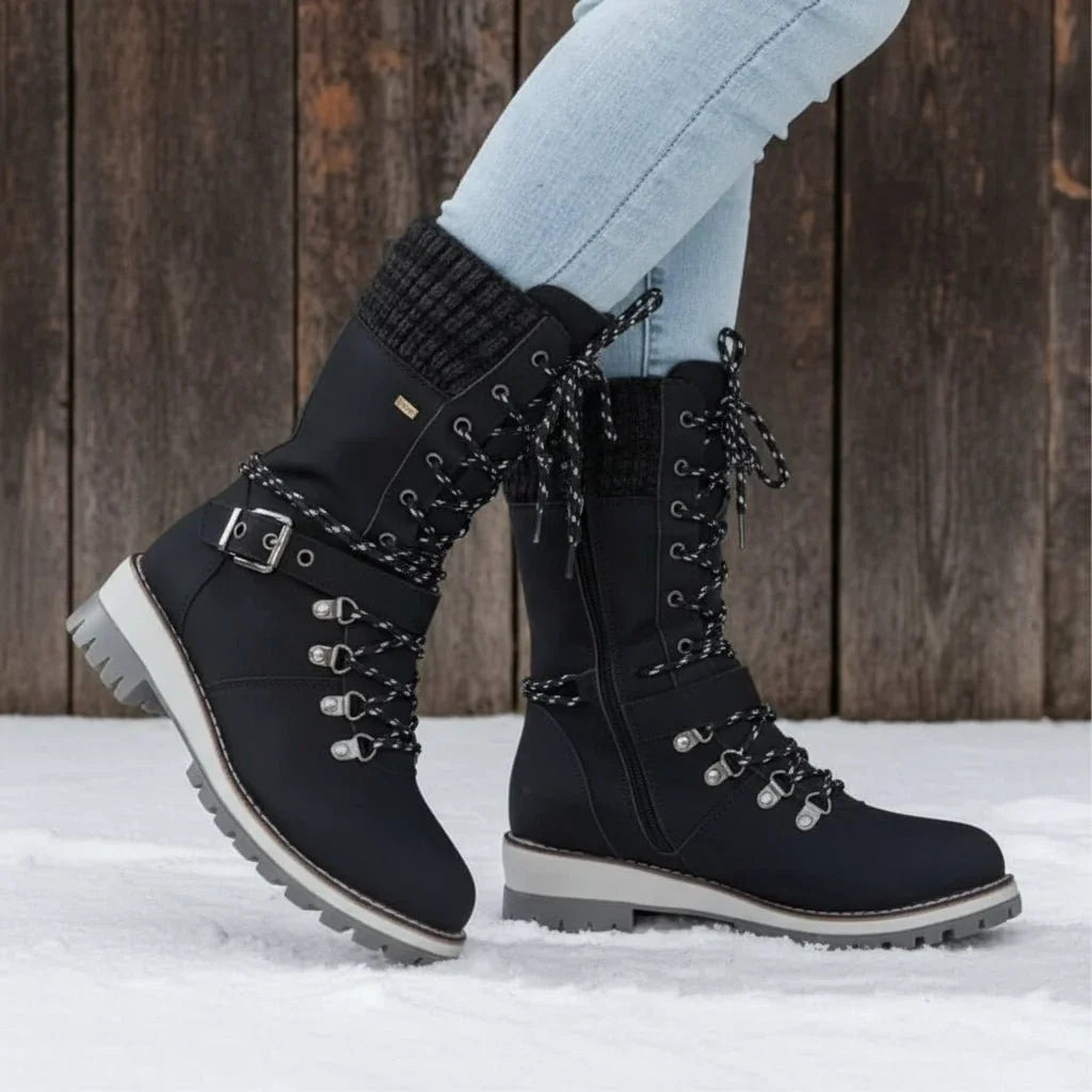 Holly | Lace-Up Chunky Sole Winter Boots