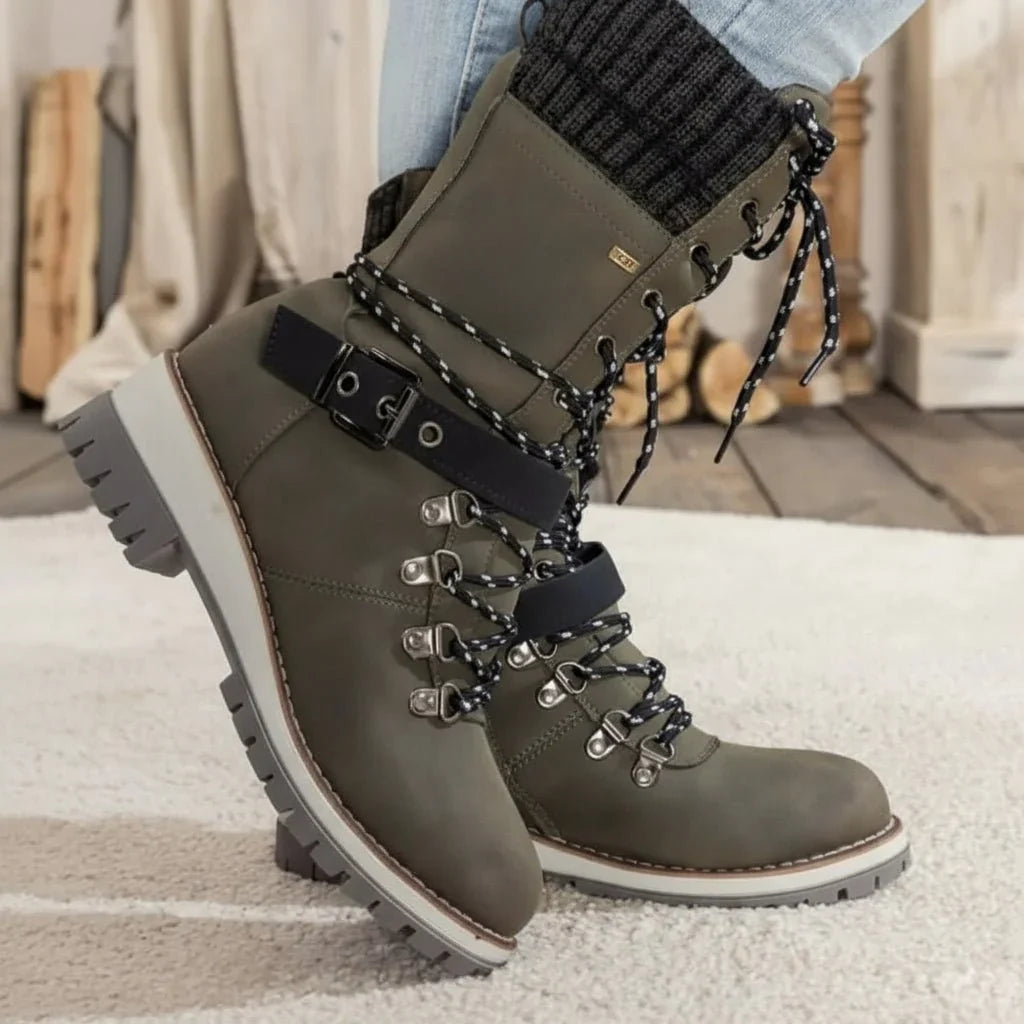 Holly | Lace-Up Chunky Sole Winter Boots
