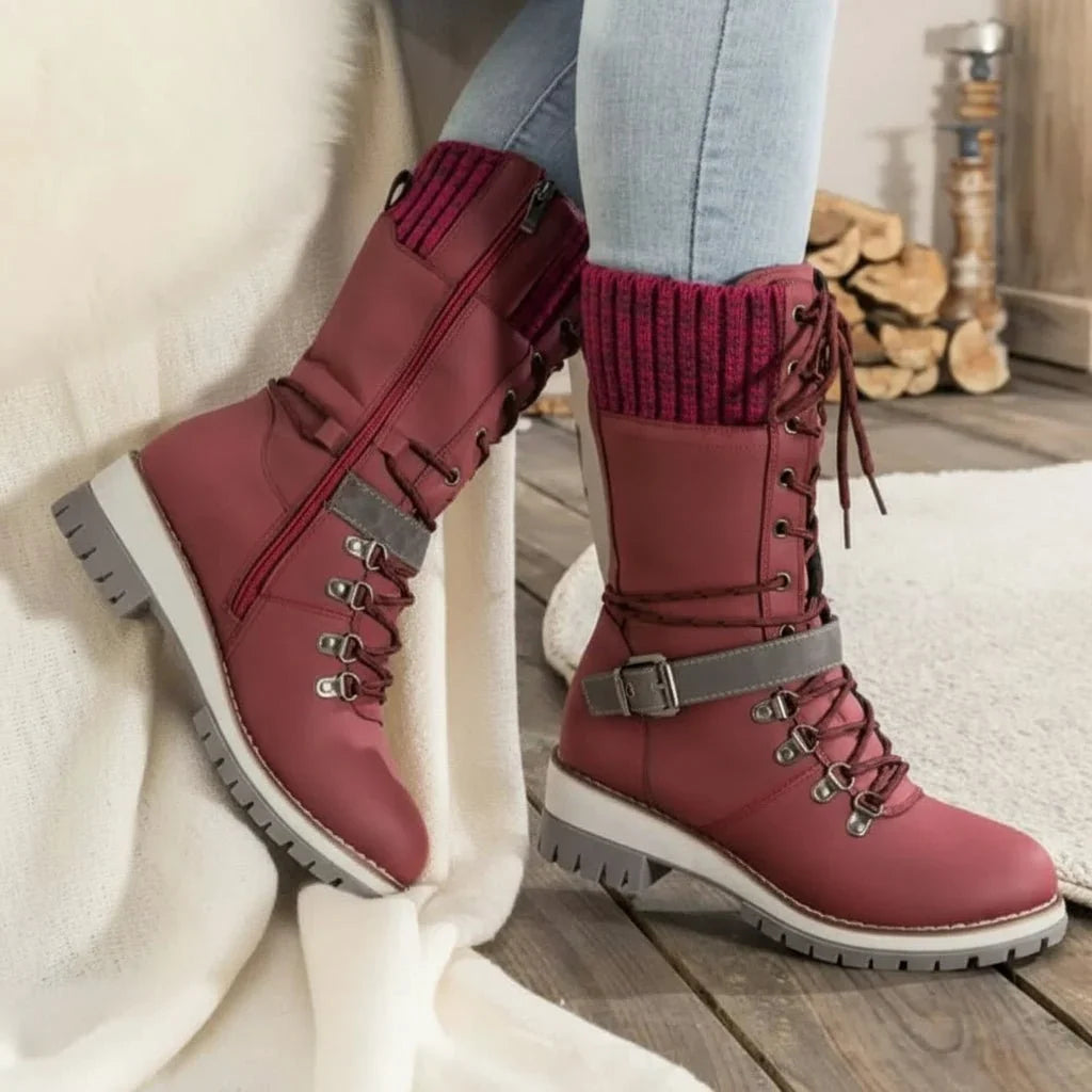 Holly | Lace-Up Chunky Sole Winter Boots