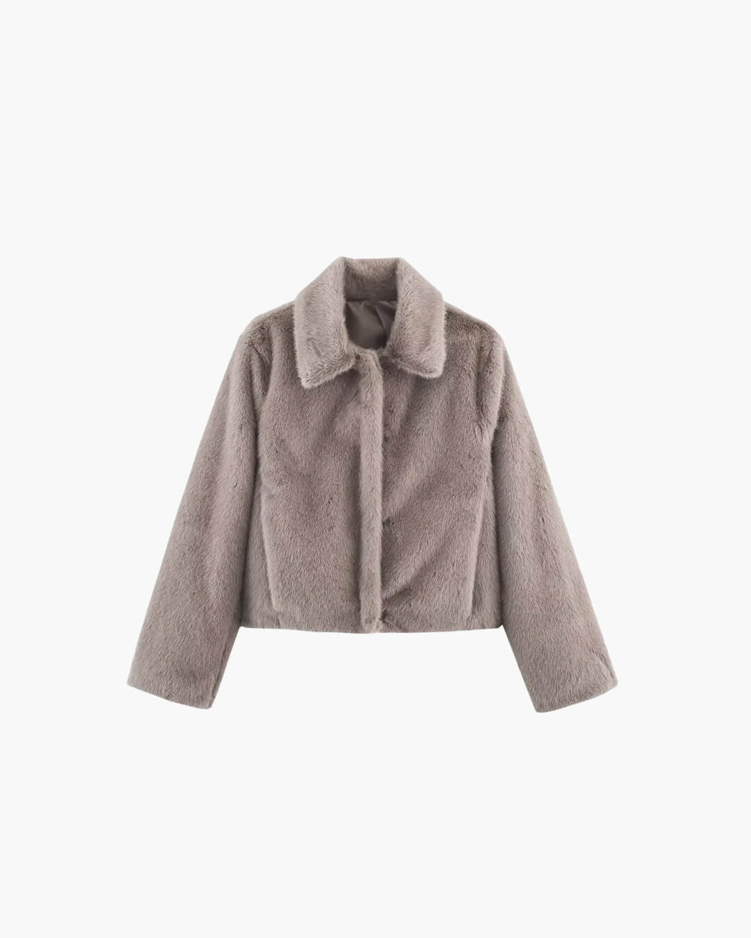 Layla | Womens Relaxed Faux Fur Coat Collared Long Sleeve