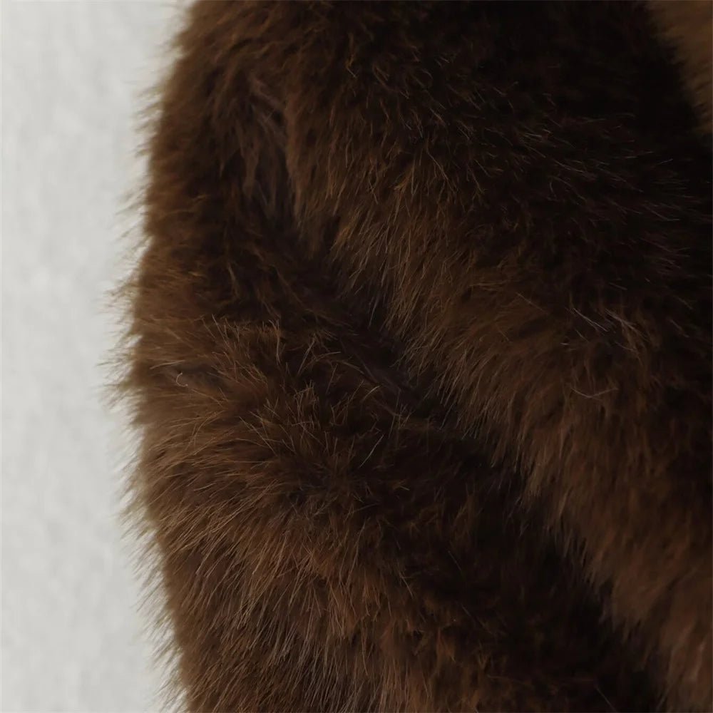Layla | Womens Relaxed Faux Fur Coat Collared Long Sleeve