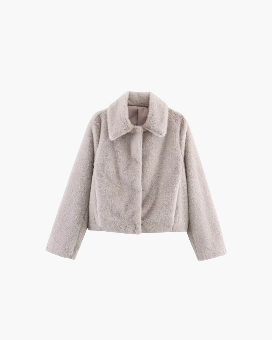 Layla | Womens Relaxed Faux Fur Coat Collared Long Sleeve