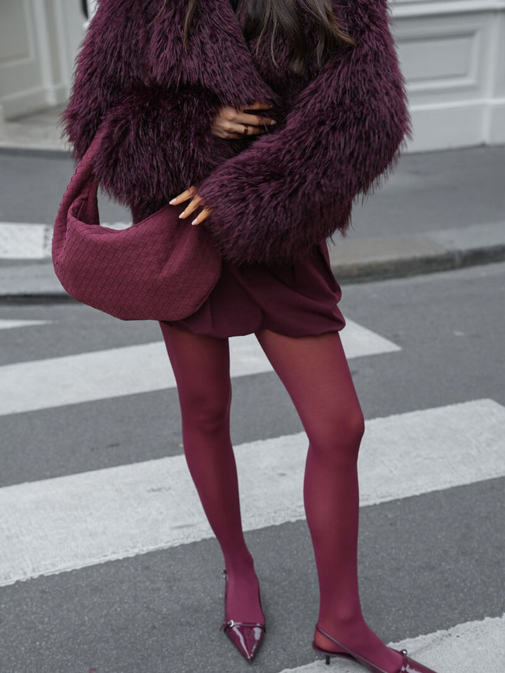 Shelby | Burgundy Faux Fur Oversized Jacket