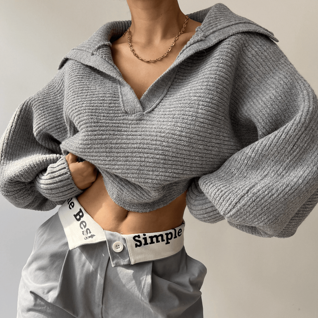 Madison | Womens Oversized Knit V Neck Sweater