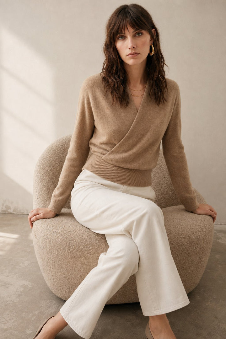 Ivy | Womens Wrap Sweater Long Sleeve Relaxed