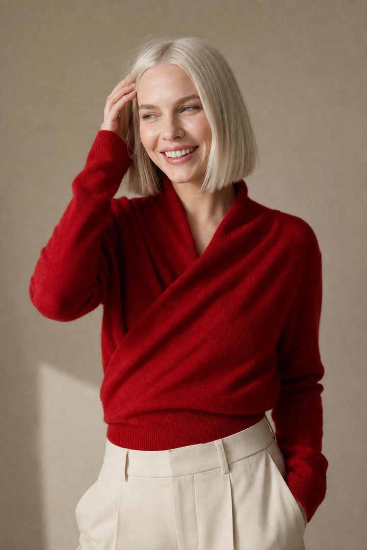Ivy | Womens Wrap Sweater Long Sleeve Relaxed