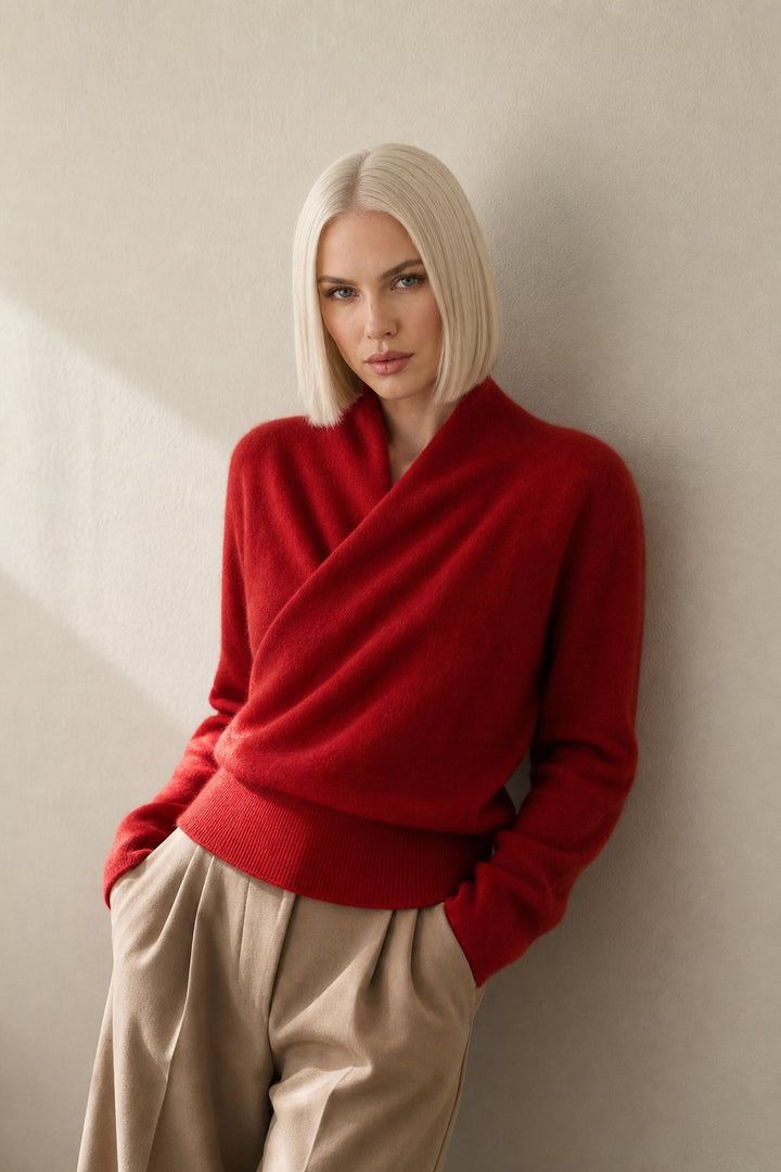 Ivy | Womens Wrap Sweater Long Sleeve Relaxed