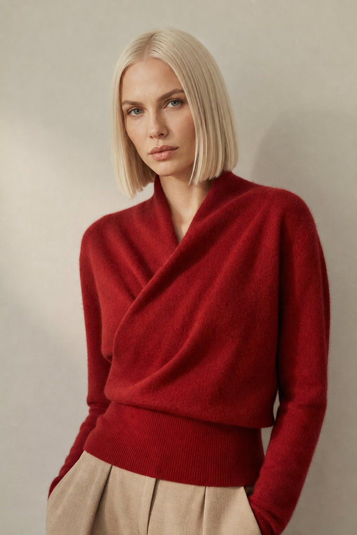 Ivy | Womens Wrap Sweater Long Sleeve Relaxed