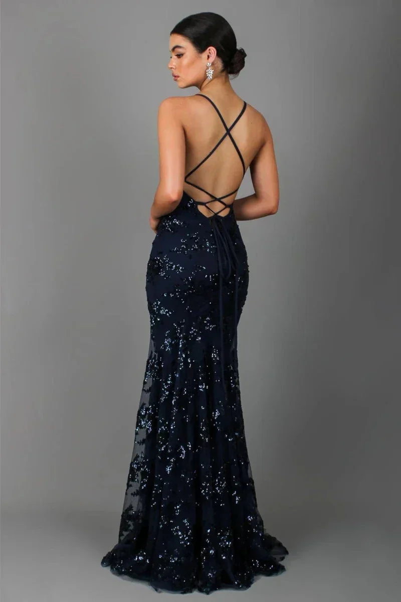Kennedy womens sequin mesh maxi dress