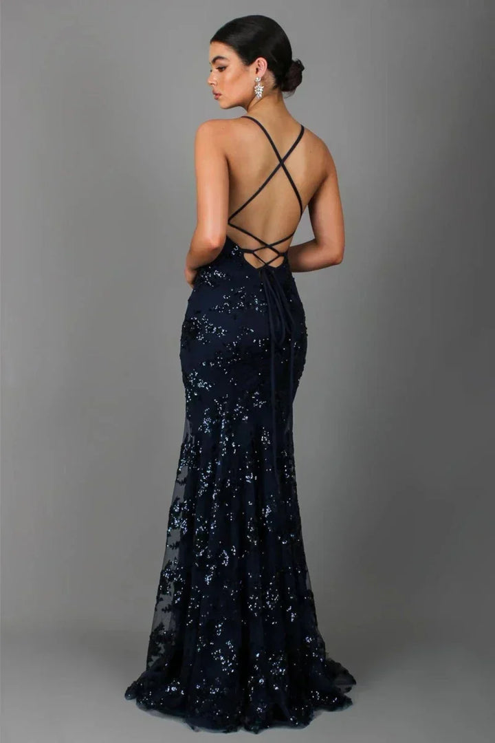 Kennedy womens sequin mesh maxi dress
