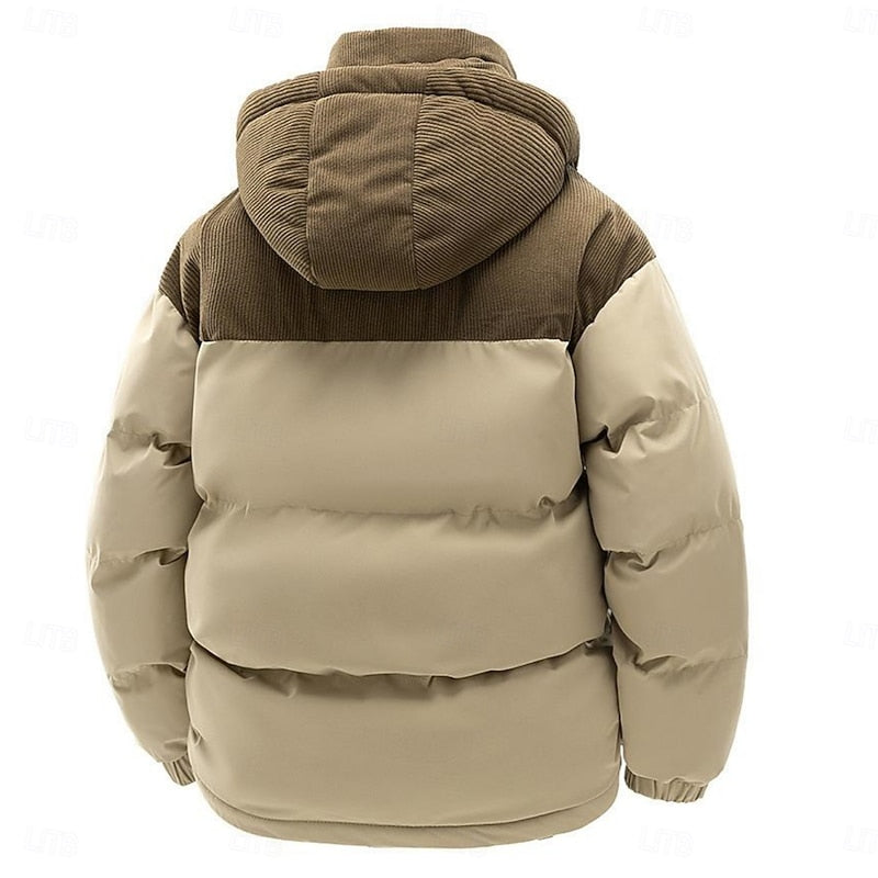 Phoenix | Hooded Quilted Corduroy Puffer Jacket