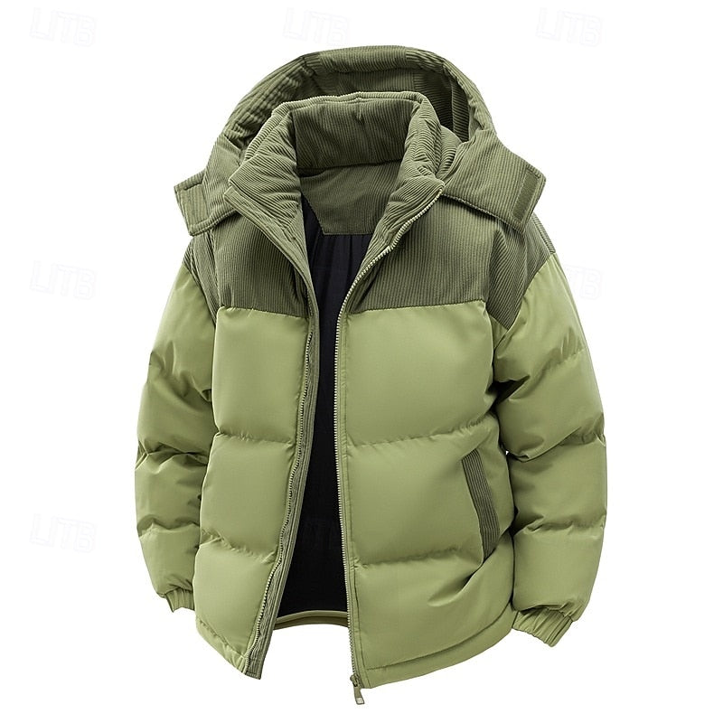 Phoenix | Hooded Quilted Corduroy Puffer Jacket