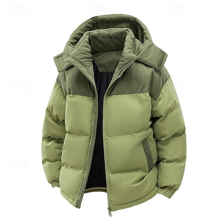 Phoenix | Hooded Quilted Corduroy Puffer Jacket