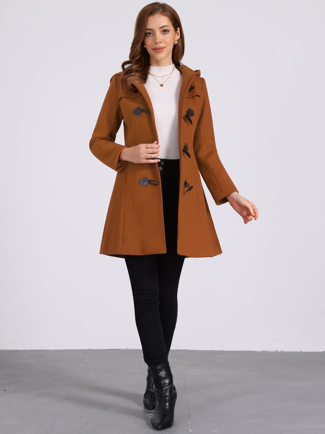 Odette | Womens Hooded Toggle Duffle Coat