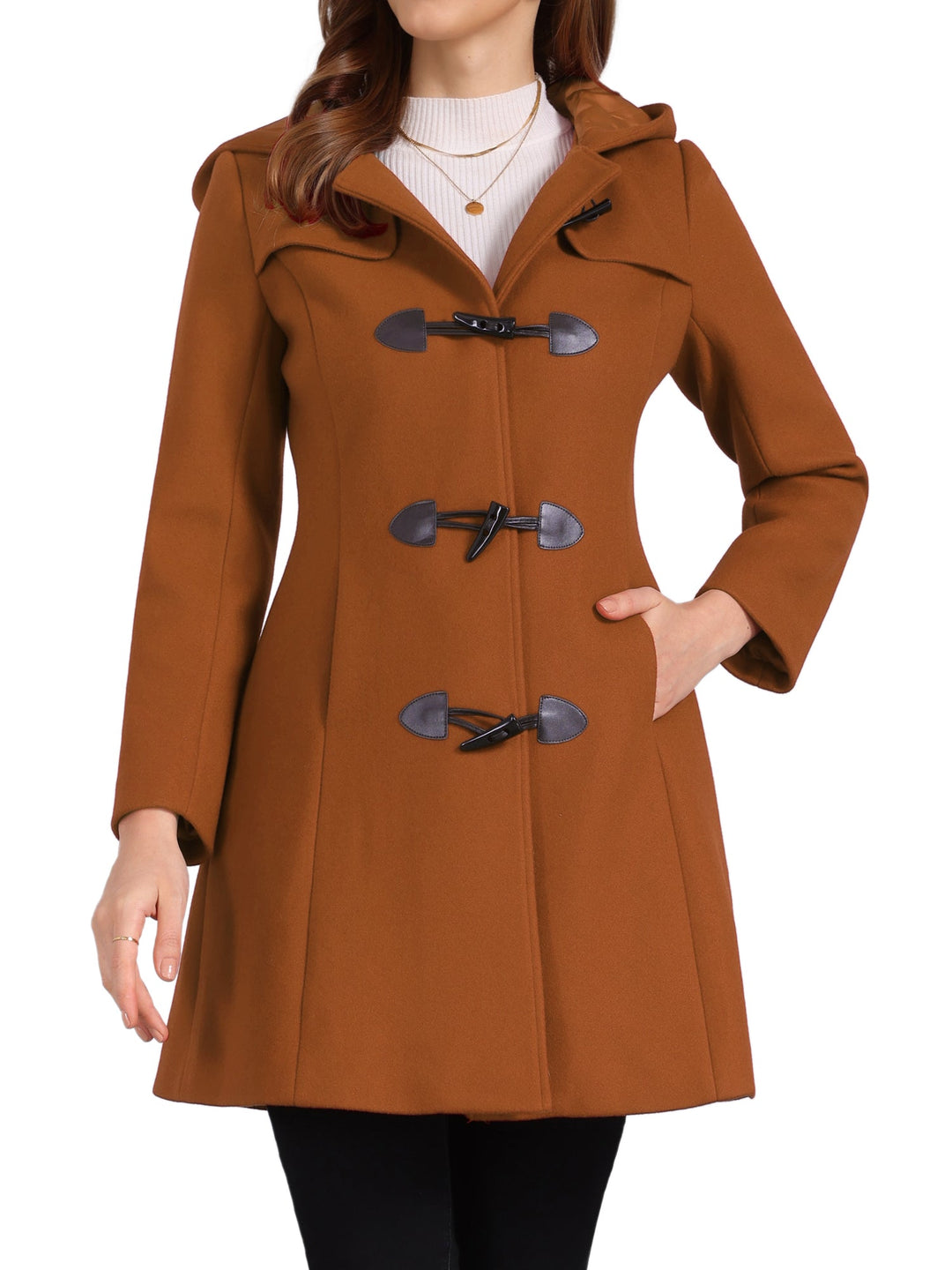 Odette | Womens Hooded Toggle Duffle Coat