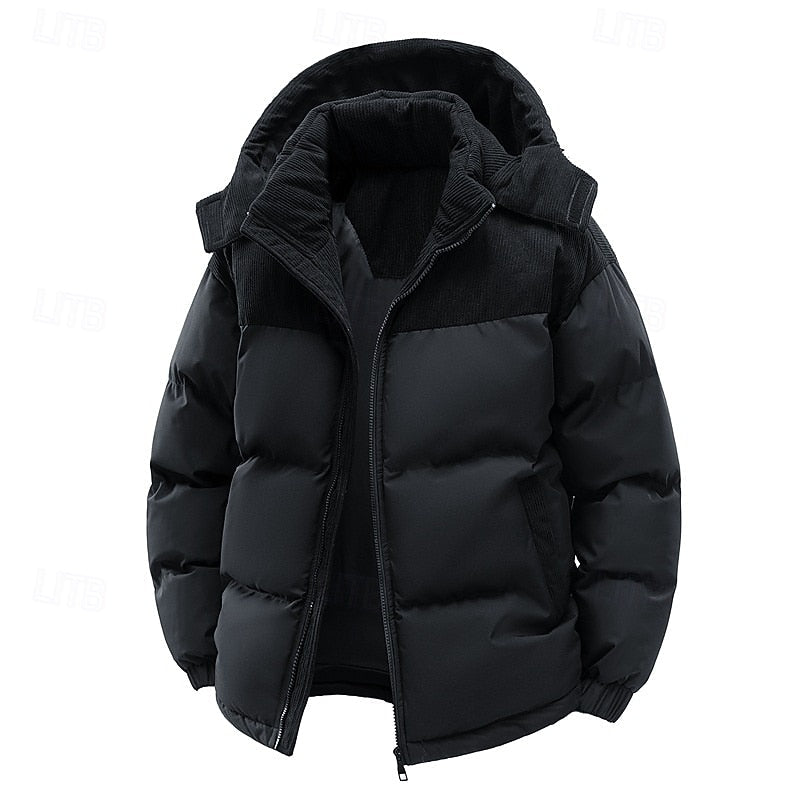 Phoenix | Hooded Quilted Corduroy Puffer Jacket