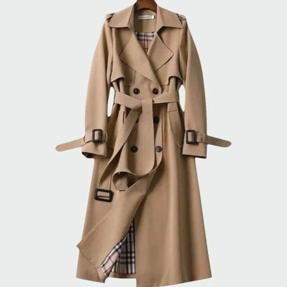 Elise | Double Breasted Belted Trench Coat Maxi