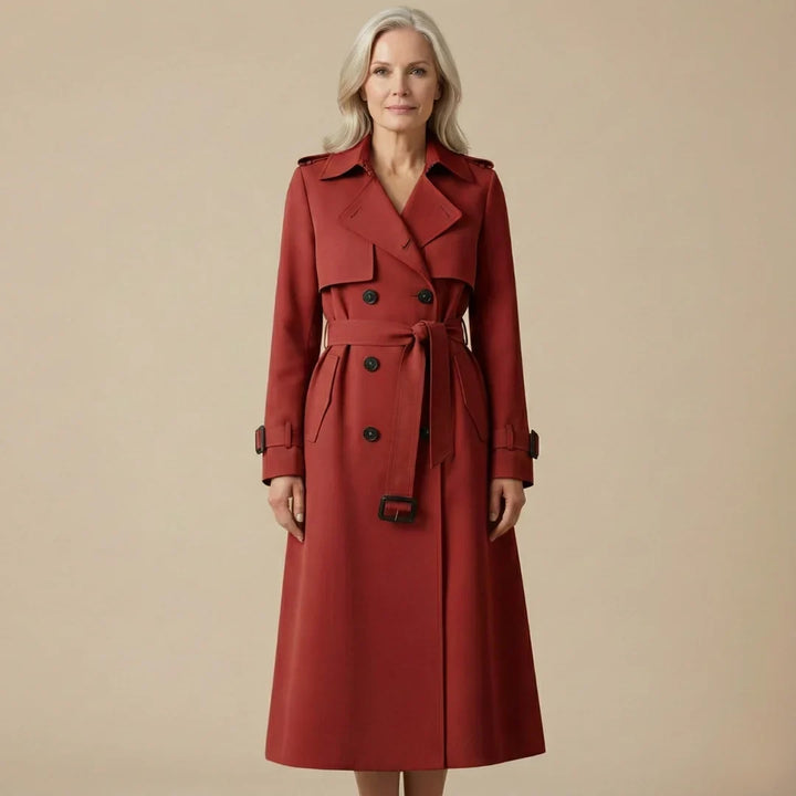 Elise | Double Breasted Belted Trench Coat Maxi