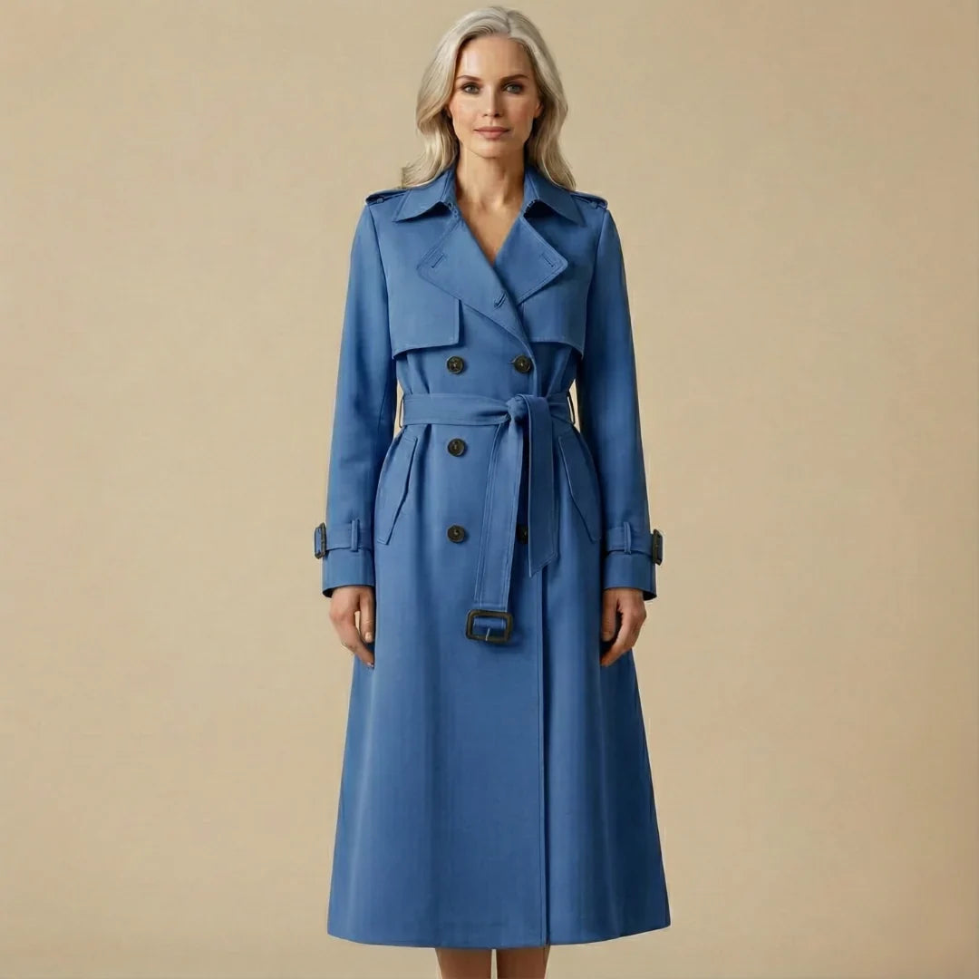 Elise | Double Breasted Belted Trench Coat Maxi