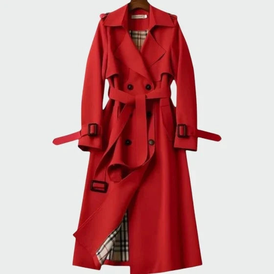 Elise | Double Breasted Belted Trench Coat Maxi