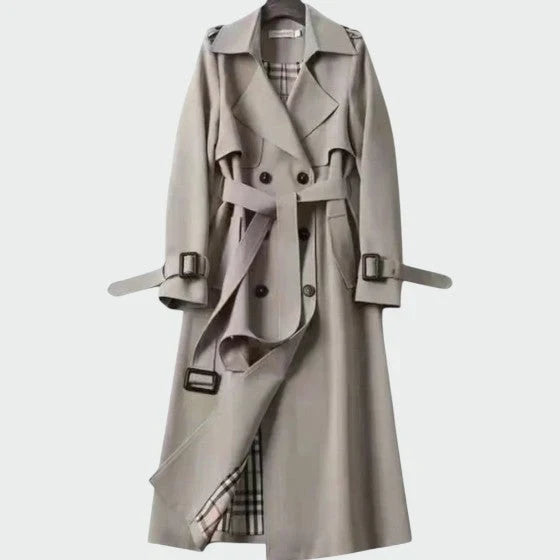 Elise | Double Breasted Belted Trench Coat Maxi