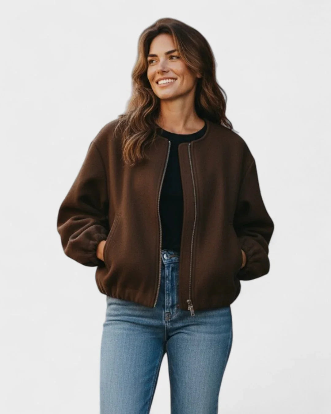 Drew | Solid Zip Bomber Jacket