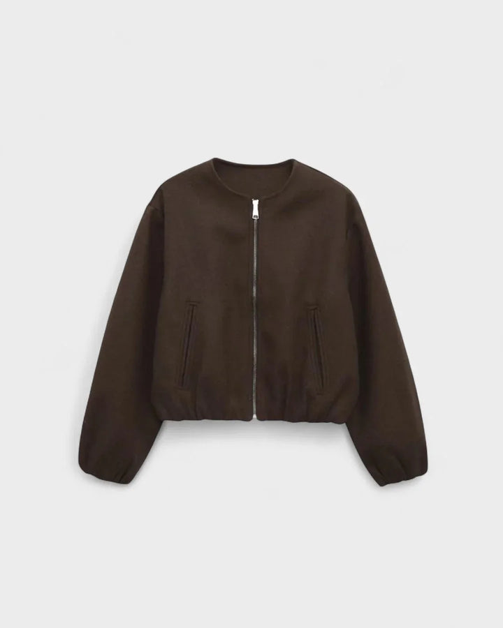 Drew | Solid Zip Bomber Jacket