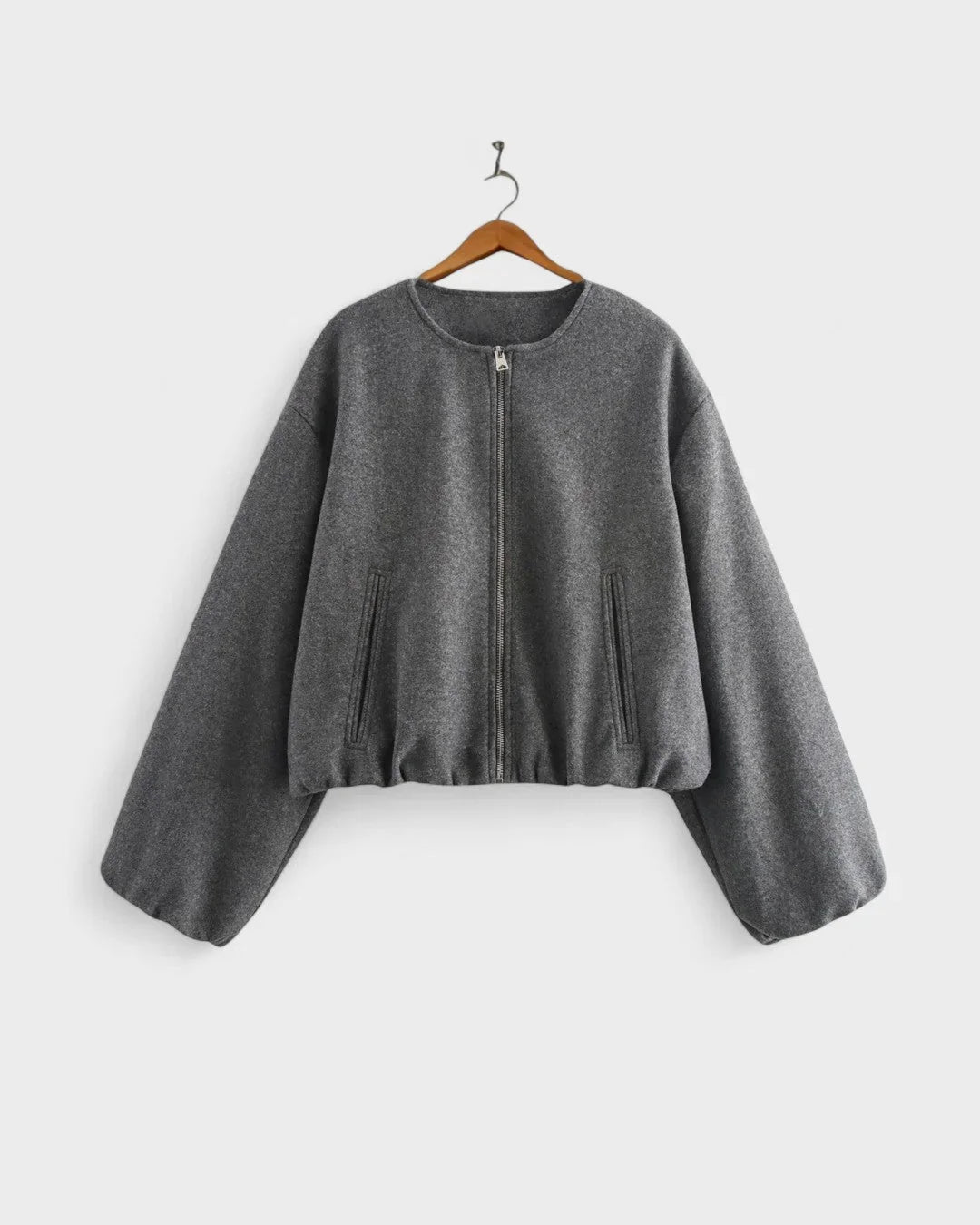 Drew | Solid Zip Bomber Jacket