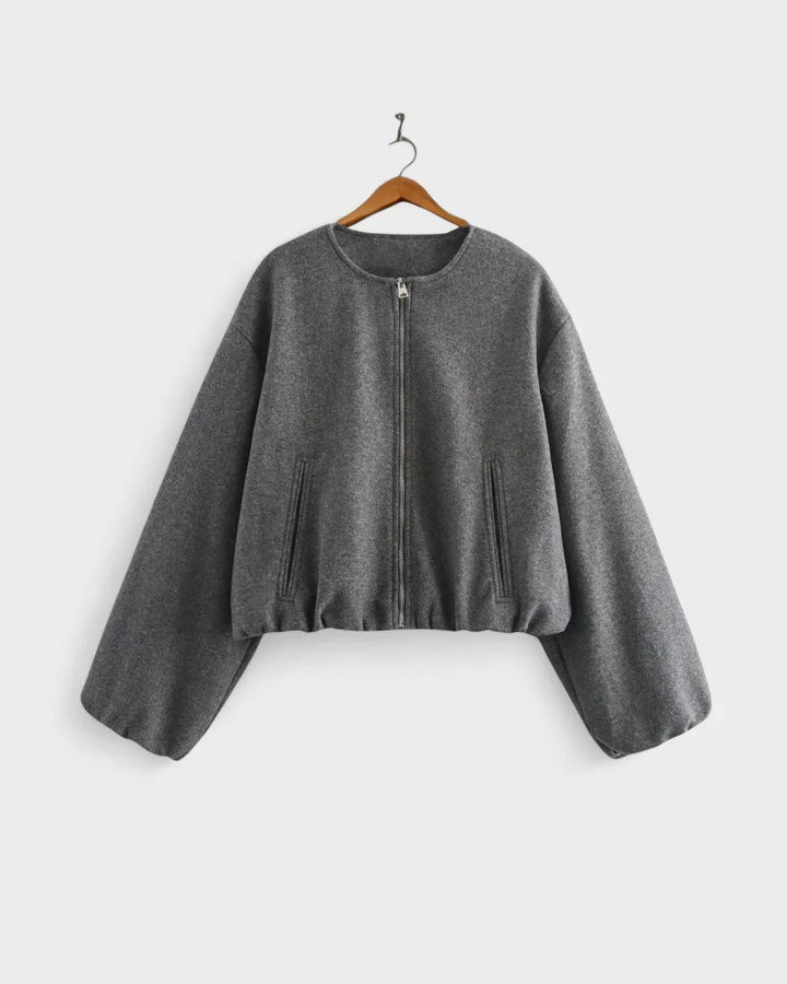 Drew | Solid Zip Bomber Jacket